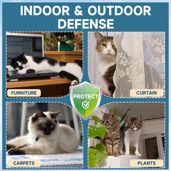 Cat Deterrent Spray, Natural Cat Repellent Spray, Cat Scratch Deterrent for Furniture, Sofas, Rugs, Curtains, Plants, Indoor & Outdoor Keep Cats Kittens Away, No Alcohol & Trace 6.76 FL Oz