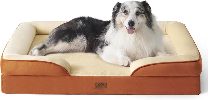 Orthopedic Dog Beds Large Sized Dog - Washable Large Dog Cat Bed Waterproof, Comfort Dogs Couch Sofa with Washable Removable Cover, Pet Bed with Nonskid Bottom, Grey, 35"