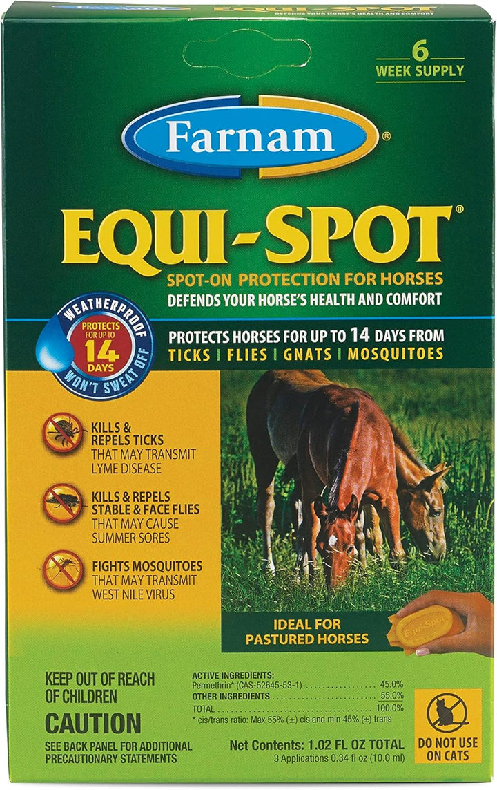 Equi-Spot, Horse Fly Control, Long-Lasting Protection, 6 Applications, 12-Week Supply for One Horse