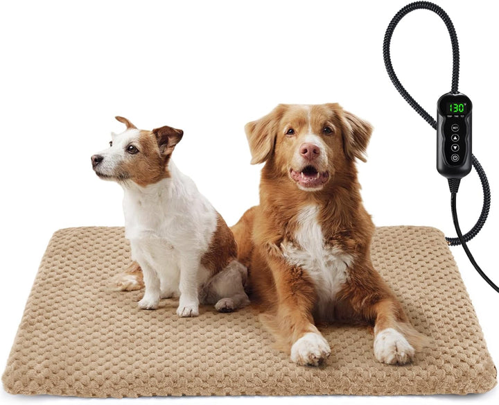 Heated Cat Bed, Waterproof Adjustable Temperature Dog Cat Heating Pad with Timer, Indoor Pet Heating Pad for Cats Dogs Electric Pads for Dogs Cats, Pet Heated Pad (S: 18" X 16")