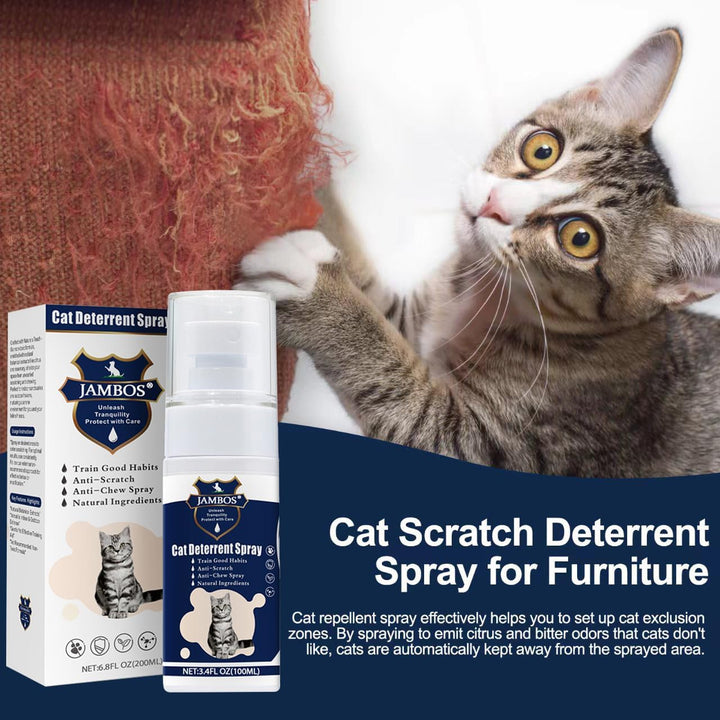 2 Bottles Cat Deterrent Spray – Natural, Non-Toxic Anti-Scratch Spray for Cats & Kittens – Indoor & Outdoor Pet Training Aid – Furniture & Carpet Protector (Blue, M)
