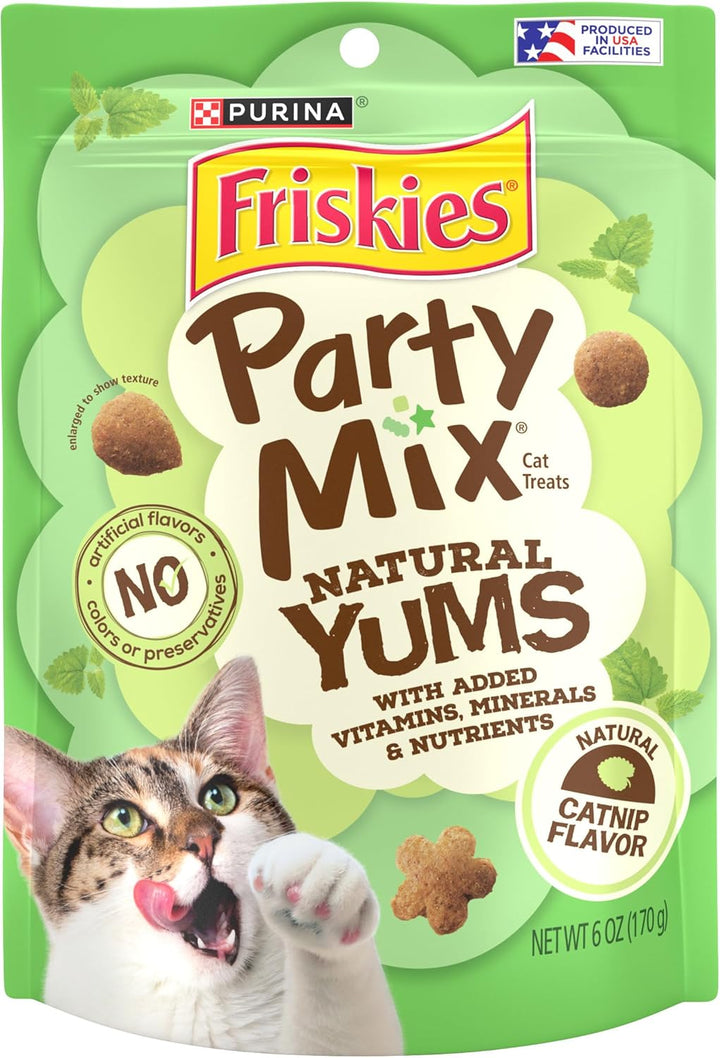 Purina  Made in USA Facilities, Natural Cat Treats, Party Mix Natural Yums Catnip Flavor - 20 Ounce (Pack of 1)