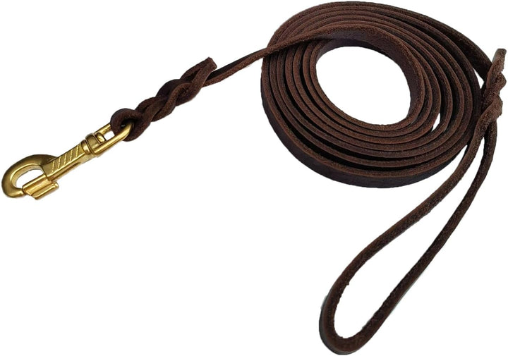 Leather Dog Leash 6Ft X 3/4 Inch, Heavy Duty Genuine Leather Braided Dog Training Leash, Soft and Strong Pet Lead for Large, Medium, Small Dogs