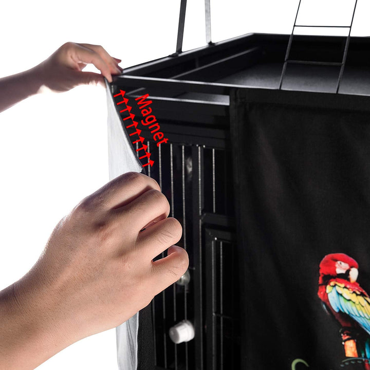 Good Night Bird Cage Cover for Large Bird Cage with Play Top (Patented), Black 68"