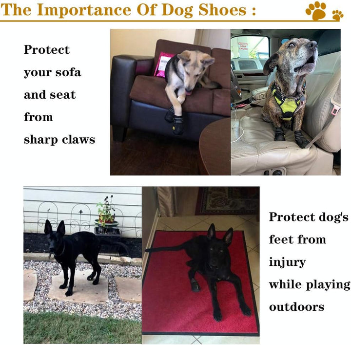 Dog Boots,Waterproof Dog Shoes,Dog Booties with Reflective Rugged Anti-Slip Sole and Skid-Proof,Outdoor Dog Shoes for Medium to Large Dogs 4Pcs-Size6