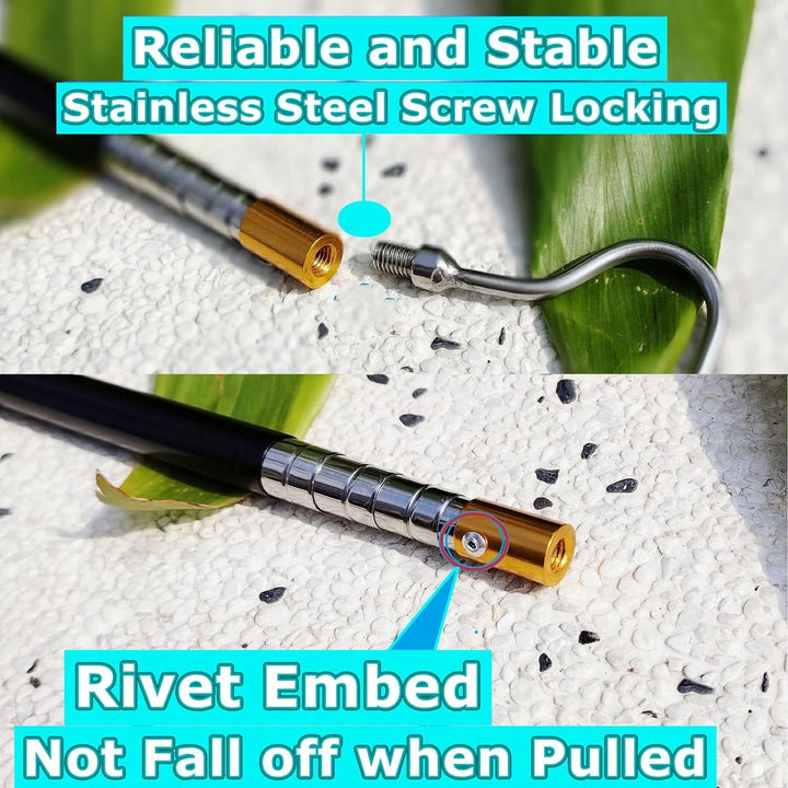 61" Snake Hook Reptile Catcher Stick Pole, Snake Handling Tool Kit for Rattlesnakes Python Copperhead Removal Catching