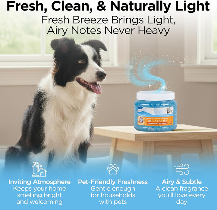 for Pets Air Care Pet Scents Deodorizing Gel Beads in Fresh Breeze | 12 Oz Pet Odor Neutralizing Gel Beads with Baking Soda | Air Freshener Beads for Pet Odor Elimination (FF12689)