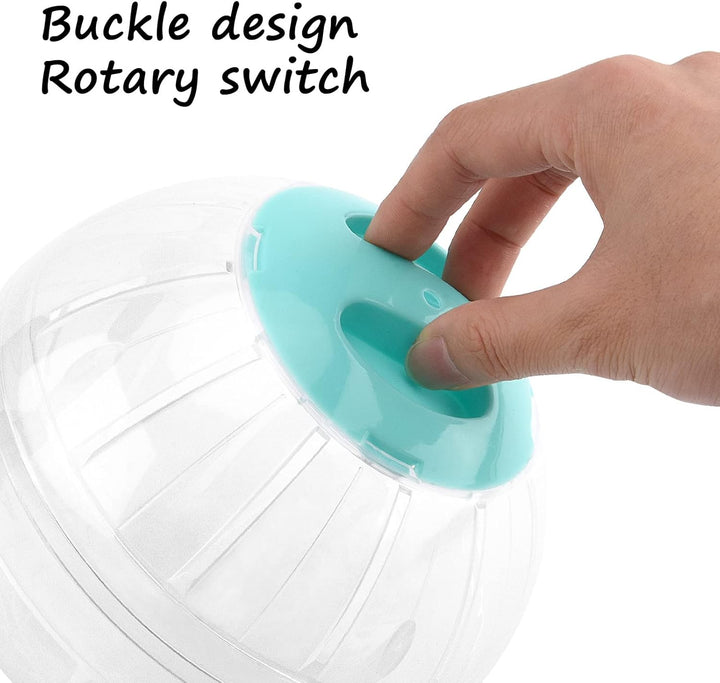 Hamster Exercise Ball, 5.7 Inch Transparent Running Wheel for Dwarf Hamsters to Reduce Boredom and Increase Activity