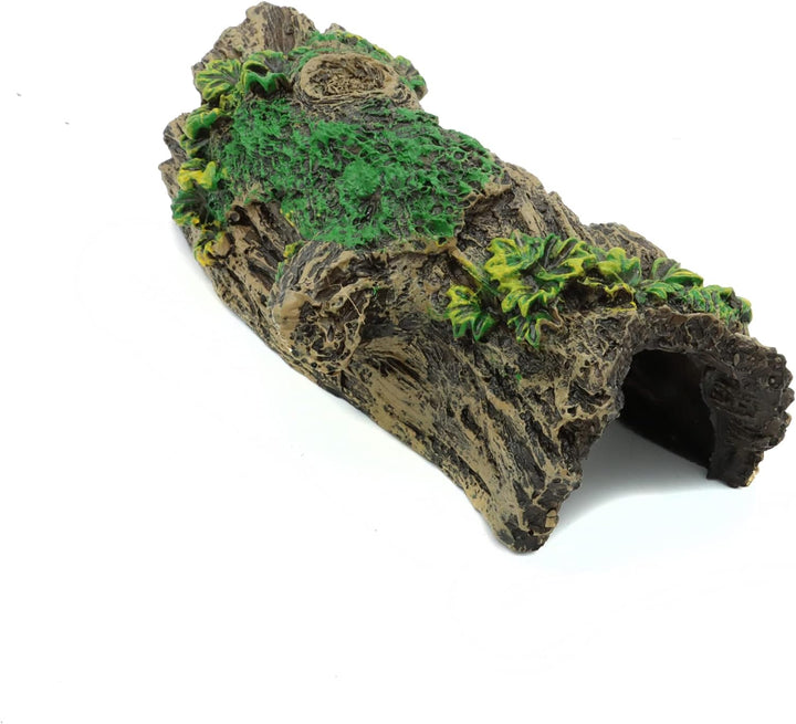 Aquarium Decorations Resin Hollow Tree Trunk Ornament, Bettas House Cave Wood House Decor for Fish Tank (HS-SP207)