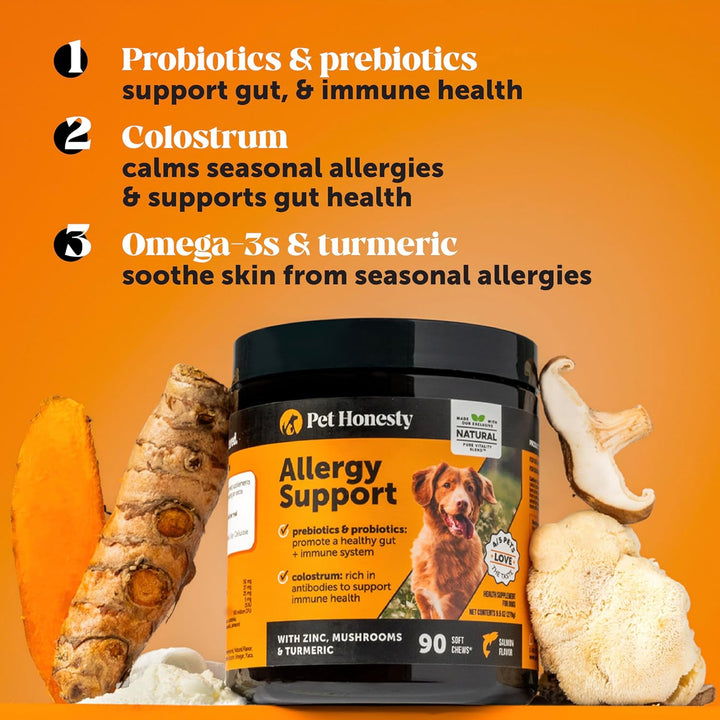 Dog Allergy Itch Relief - Advanced Itch Supplement with Probiotics for Dogs - Immune Support & Skin Relief for Seasonal Allergies - Natural Itchy Skin & Paw Relief - (Peanut Butter, 90 Ct)