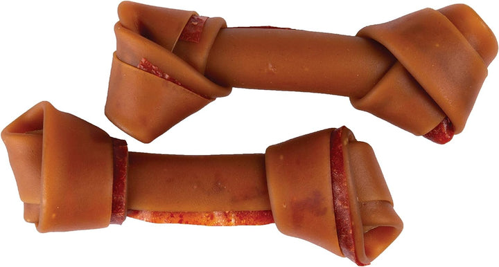 Medium Chews with Real Peanut Butter Rawhide- Free Chews for Dogs, 4 Count