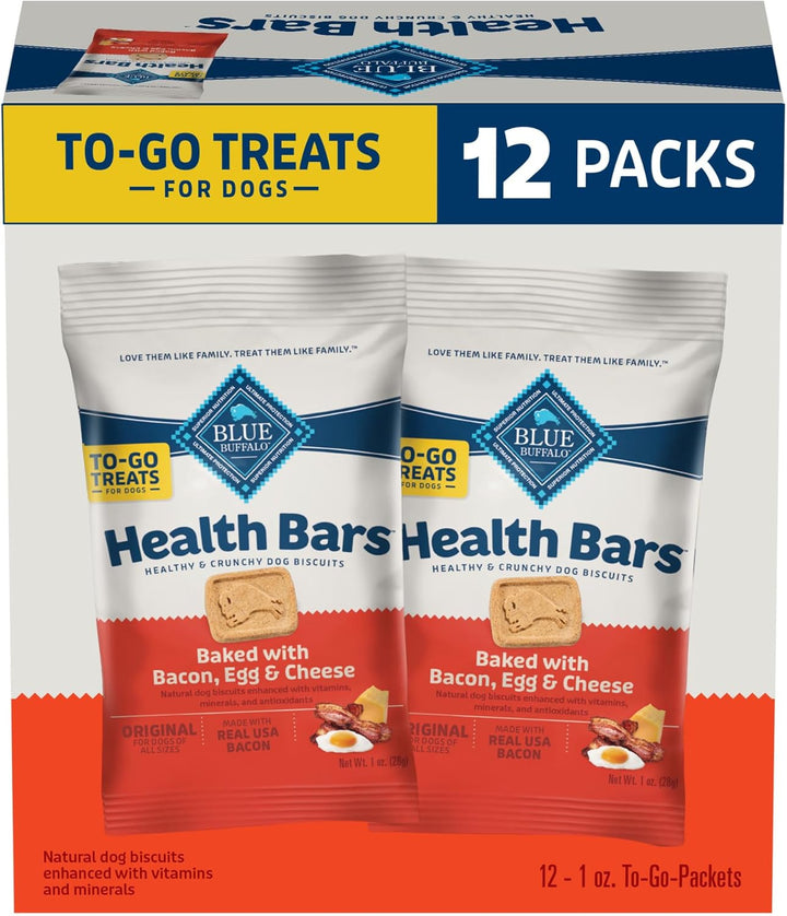 Health Bars Crunchy Dog Biscuits, Oven-Baked with Natural Ingredients, Bacon, Egg & Cheese , 16-Oz Bag