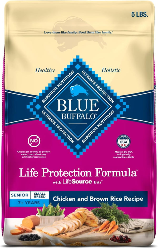 Life Protection Formula Small Breed Senior Dry Dog Food, Supports Joint Health and Immunity, Made with Natural Ingredients, Chicken & Brown Rice Recipe, 5-Lb Bag
