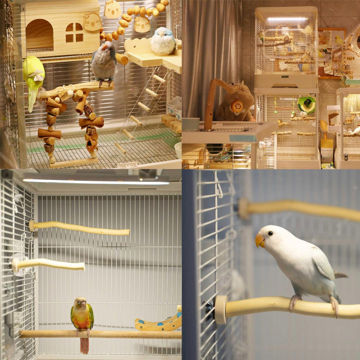 Bird Lighting,Bird Cage Light,Stepless Dimming Timed Light off Dual Use for Charging and Plug-In Three Adjustable Color Temperatures,For Parrot Rabbit Dog Cat Pet Cage