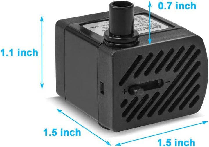 50GPH 3W Small Submersible Water Pump Mini Fountain Pump Ultra Quiet for Aquarium Fish Tank Pond Statuary Hydroponics