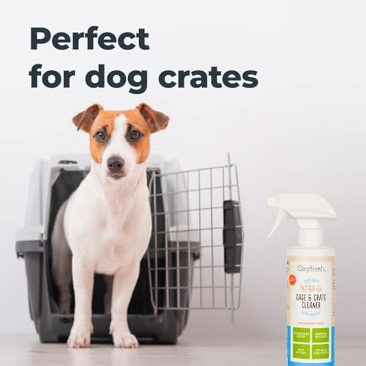 Premium Crate & Cage Cleaner – Professional Dog Crate & Small Animal & Bird Cage Odor Eliminator – Quickly Cleans, Removes Poop & Deodorizes Pet Odors – Safe & Bleach Free