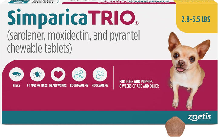 (Sarolaner, Moxidectin, and Pyrantel Chewable Tablets) Chewables for Dogs, 48 Mg/Tab, 44.1-88 Lbs, (Green), 6 Tablets