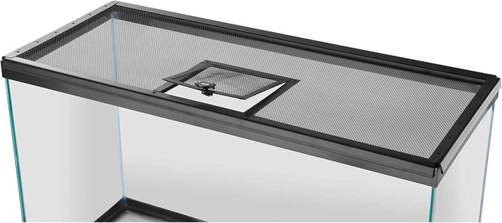 Pet Reptile Terrarium Fresh Air Screen Cover with Hinged Door 20" X 10"