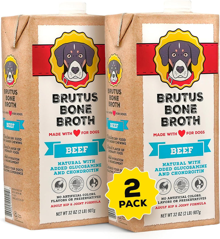 for Dogs - All Natural Bone Broth for Dogs with Chondroitin Glucosamine Turmeric -Human Grade Dog Food Toppers - Beef and Pork Bundle
