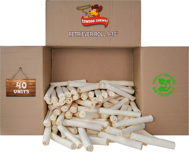 Retriever Roll 9-10 Inch All Natural Rawhide Product (20 Pack)
