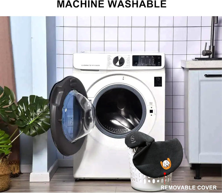 Dog Bolster Pillow for Large Dogs, Benefit for Cervical Vertebra and Neck, Easy to Carry When Traveling, with High Resilience Foam, Machine Washable Cover＆Easy to Clean (Dark Gray, Large)