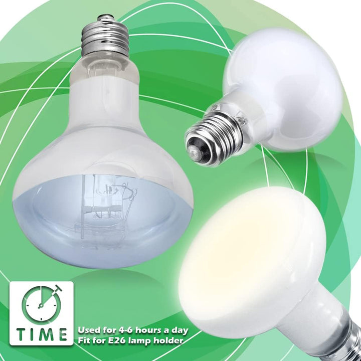 Reptile Heat Lamp 75W 2 Pack,Uva Basking Light Heat Lamp Bulbs,Natural Daylight Heating Light for Bearded Dragon,Turtle,Tortoise,Lizard,Snake,Gecko,Chicken with Digital Temperature Strips