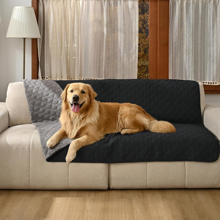 Couch Cover for Dogs, Washable Anti-Slip Blanket for Bed Sofa, Quilted Furniture Protector for Indoor Pets, 82 X 68 Inches, Gray