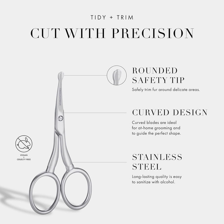 Pet Grooming Scissors, Stainless Steel Rounded Tip Trimming Shears for Dogs and Cats