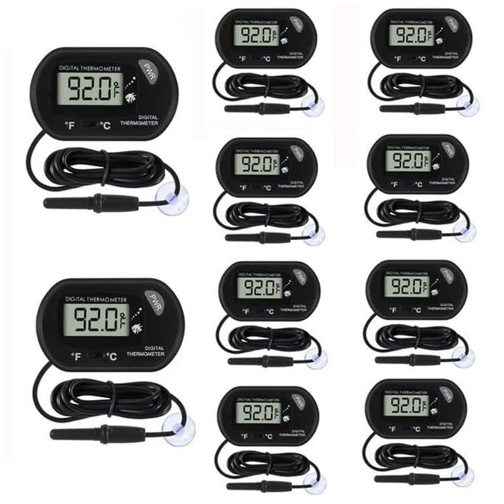 4Pcs Aquarium Thermometer Fish Tank Thermometer Reptile Fahrenheit Terrarium Water Temperature Indicator Test Digital with LCD Display Fahrenheit/Celsius