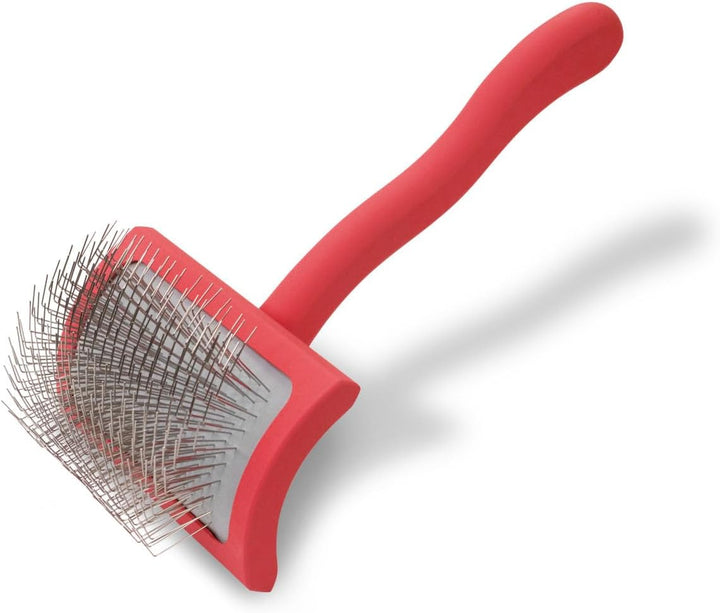 Big G Dog Slicker Brush for Dogs (Goldendoodles, Labradoodles, Poodles), Groom like a Professional, Fluff Detangle Style, Saves Time Energy, Coral, Large