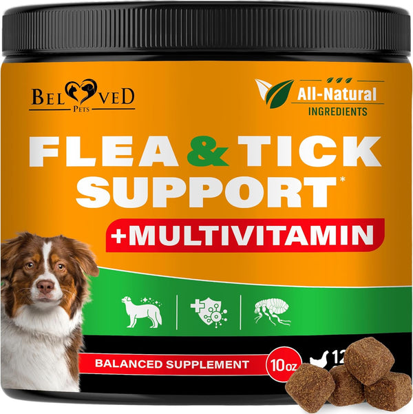 Flea and Tick Prevention Chewable Pills for Dogs - Revolution Oral Flea Treatment for Pets & Complex Multivitamin -Natural Pest Control & Defense Chews - Small Tablets Made in USA (10 Oz)