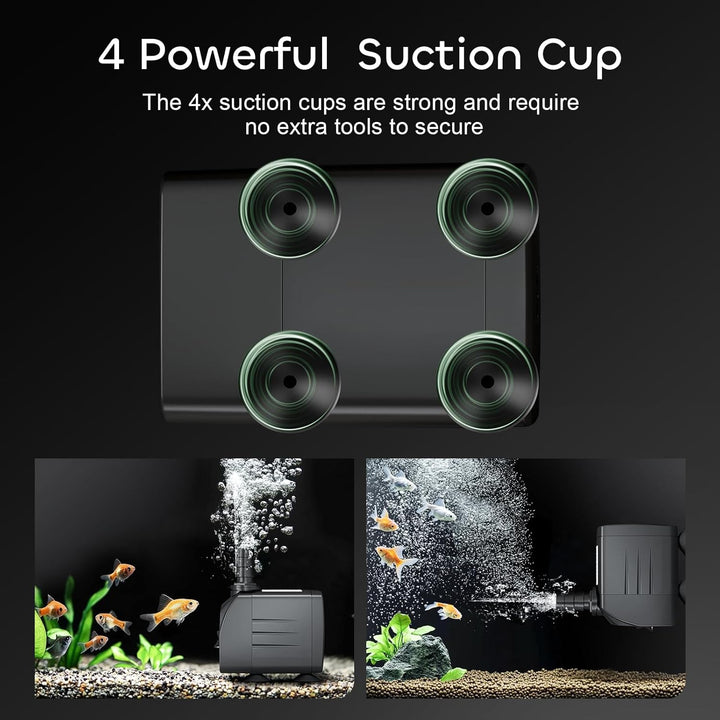 550GPH Submersible Pump 30W Fountain Water Pump, 2000L/H, with 7.2Ft High Lift, 3 Nozzles for Aquarium, Fish Tank, Pond, Hydroponics, Statuary