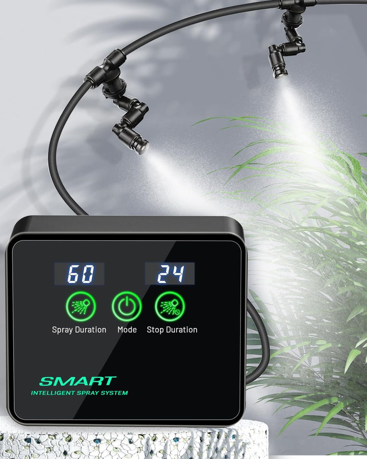 Reptile Humidifiers Smart Misting System, Reptile Mister Automatic with Timer, Terrariums Humidifier with 360°Adjustable Misting Nozzles, Spray Kit for Rainforest Plants Amphibian