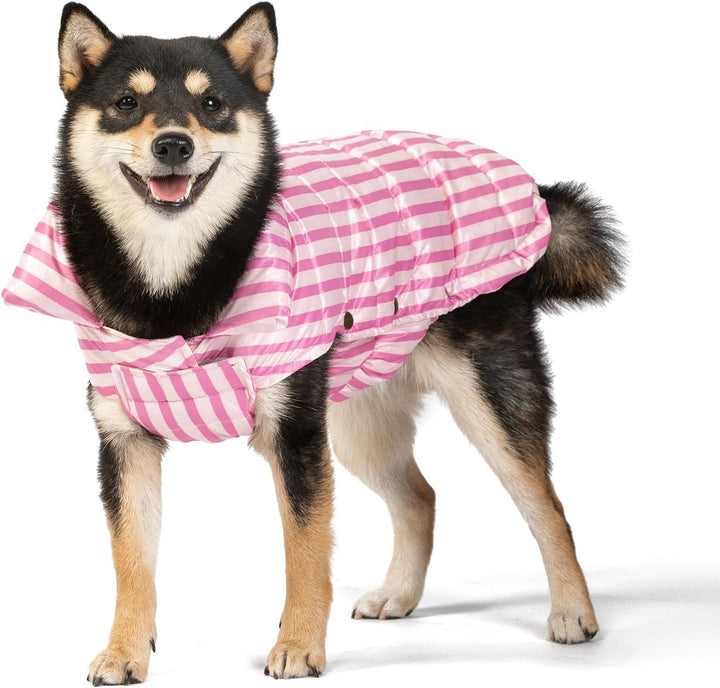 Dog Puffer Jacket, down Winter Coat, Durable Outdoor Coat for Cold and Windy Conditions, Waterproof, Lightweight Jacket, Adjustable Fit for Small, Medium, Large Dogs(Pink,12/M)