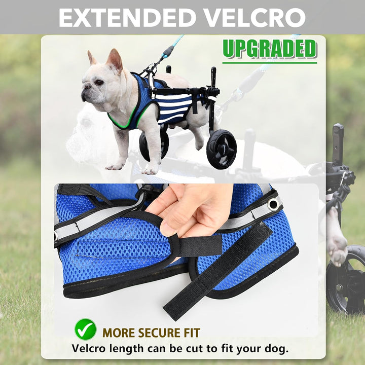 2024 Upgraded Dog Wheelchair for Back Legs Small Wheelchair for Dogs with Disabled Hind Legs Walking Adjustable Dog Carts with Heavy Duty Wheels
