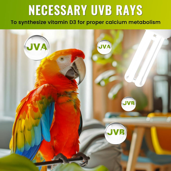 UVB 5.0 Bulb for Birds Compact Fluorescent Light Bulb E26, UVB 5.0 Bird Light Bulb Compact UVB Lamp Bird Cage UVB Light for Captive Birds, Reptiles
