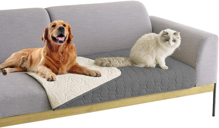 Waterproof and Anti-Slip Dog Bed Cover and Pet Blanket Sofa Pet Bed Mat ，Car Incontinence Mattress Protectors Furniture Couch Cover for Most Cats Dogs, Pets（52X82-Ivory）