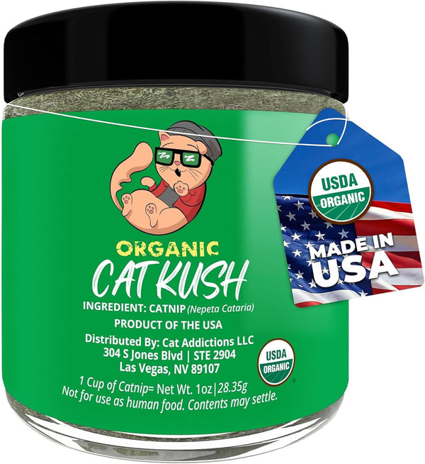 Organic Catnip by , Safe Premium Blend Perfect for Cats, Instilled with Maximized Potency Your Kitty Is Guaranteed to Go Crazy For! (1 Cup)