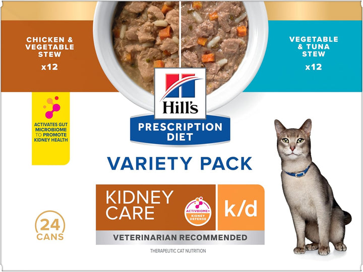 K/D Kidney Care Chicken & Vegetable Stew Wet Cat Food, Veterinary Diet, 2.9 Oz. Cans, 24-Pack