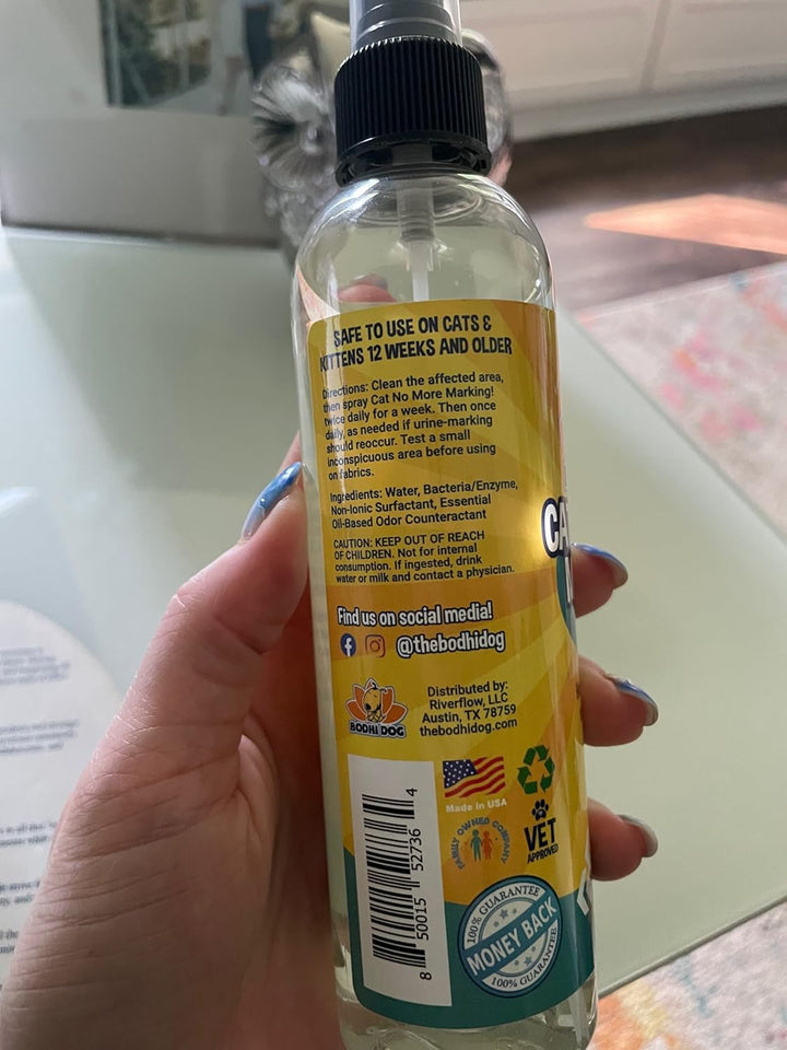 Cat No More Marking! Spray - Indoors & Outdoors Cat Urination Deterrent - Neutralizes Strong Odors from Marking - Pet-Safe Formula for Everyday Use - Made in USA (8 Fl Oz)