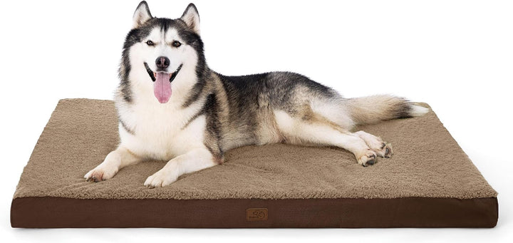 Dog Beds Large Sized Dog - Comfy Flat Pet Beds with Removable Washable Cover, Orthopedic Egg Crate Foam Puppy Mat, Suitable for Pet up to 65 Lbs