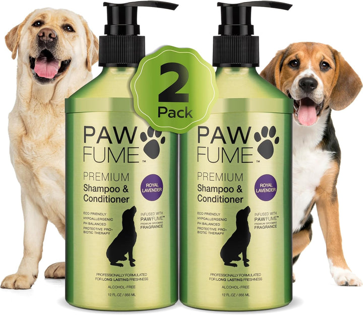 PAWFUME Deshedding Dog Shampoo and Conditioner, Show Dog, 1-Pack – Nourish & Detangle for Silky Soft Coat – Probiotic, Deep-Cleaning, Ph-Balanced Formula – Salon-Quality Shampoo for Dogs