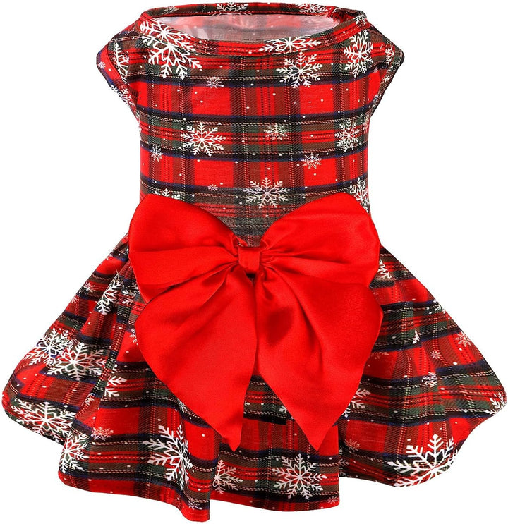 Classic Plaid Dog Dress Cute Puppy Clothes Outfit Medium