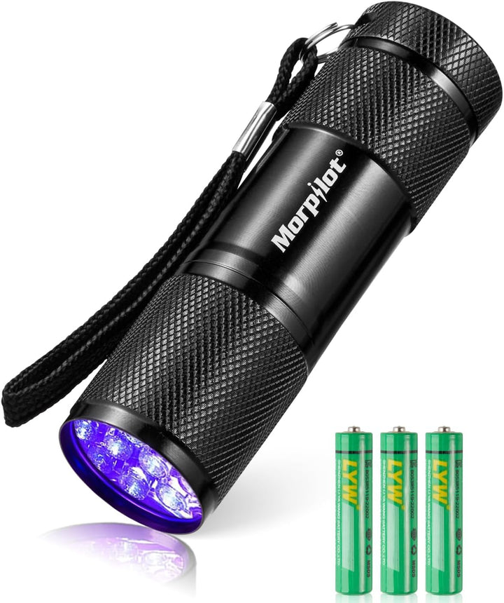 Blacklight Flashlights Uv Flashlight,12 LED 395Nm Ultraviolet Blacklight 2 PCS Black Light Flashlight Mini, Torch Light Pet Urine Detector Light for Dog/Cat, Dry Stains,Resin Curing,Bed Bug