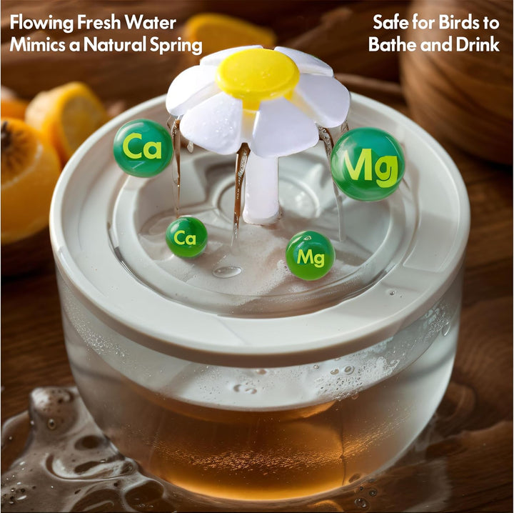 Large Bird Bath for Cage Parakeet Indoor, Parrot Bird Shower Budgie Bath with Pump Recirculating Filtration, Automatic Bird Water Dispenser, Cat Drinking Fountain for Pet (Clear)