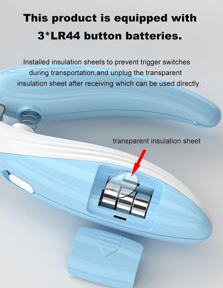 Cat Dog Pet Nail Clippers with Light, Llluminates Cat Dog Nails or Bloodline, Safety Pet Nail Clipper for Dogs, Cats, Rabbits, Sharp, No Nail Splitting(Blue)