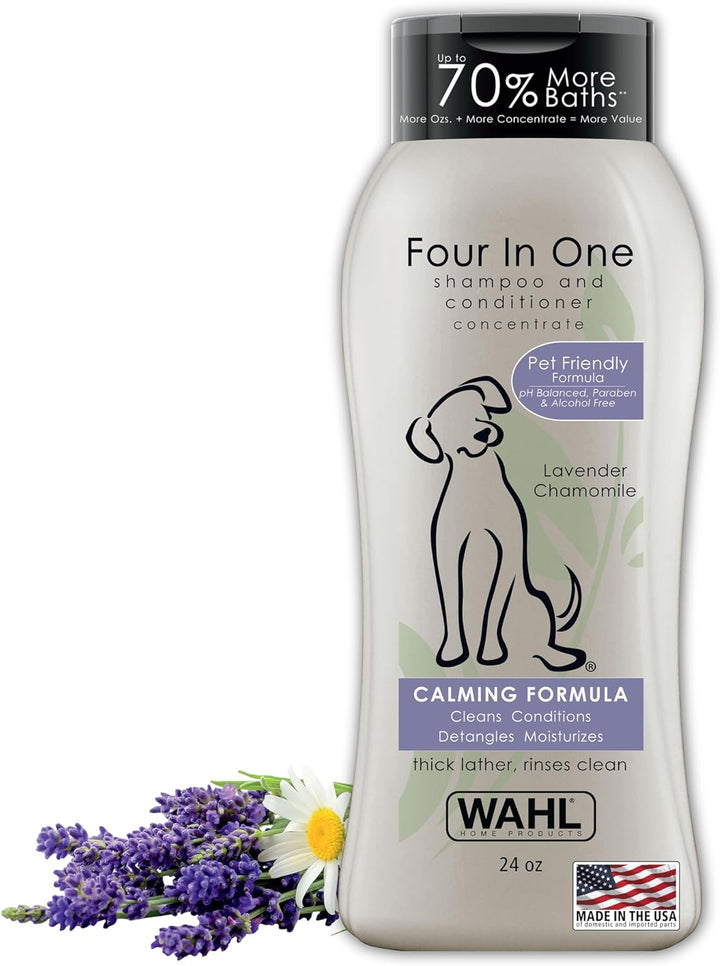 USA 4-In-1 Calming Pet Shampoo for Dogs with a Lavender Chamomile Scent – Cleans, Conditions, Detangles, & Moisturizes - Pet Friendly Formula – 64 Oz - Model 821000-050