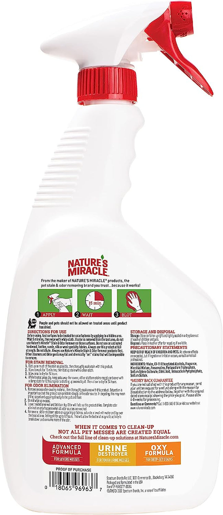 Nature’S Miracle Stain and Odor Remover Dog, 32 Ounces, Everyday Mess Enzymatic Odor Control Formula