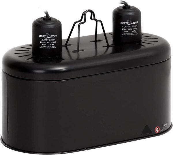 Dual Reptile Light Fixture for Reptile Dome UVB Lamp Fixture Dual Reptile Reflector Dome Lamp Cap Combo Integration Design Heat Lighting