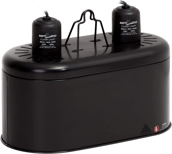 Dual Reptile Light Fixture for Reptile Dome UVB Lamp Fixture Dual Reptile Reflector Dome Lamp Cap Combo Integration Design Heat Lighting